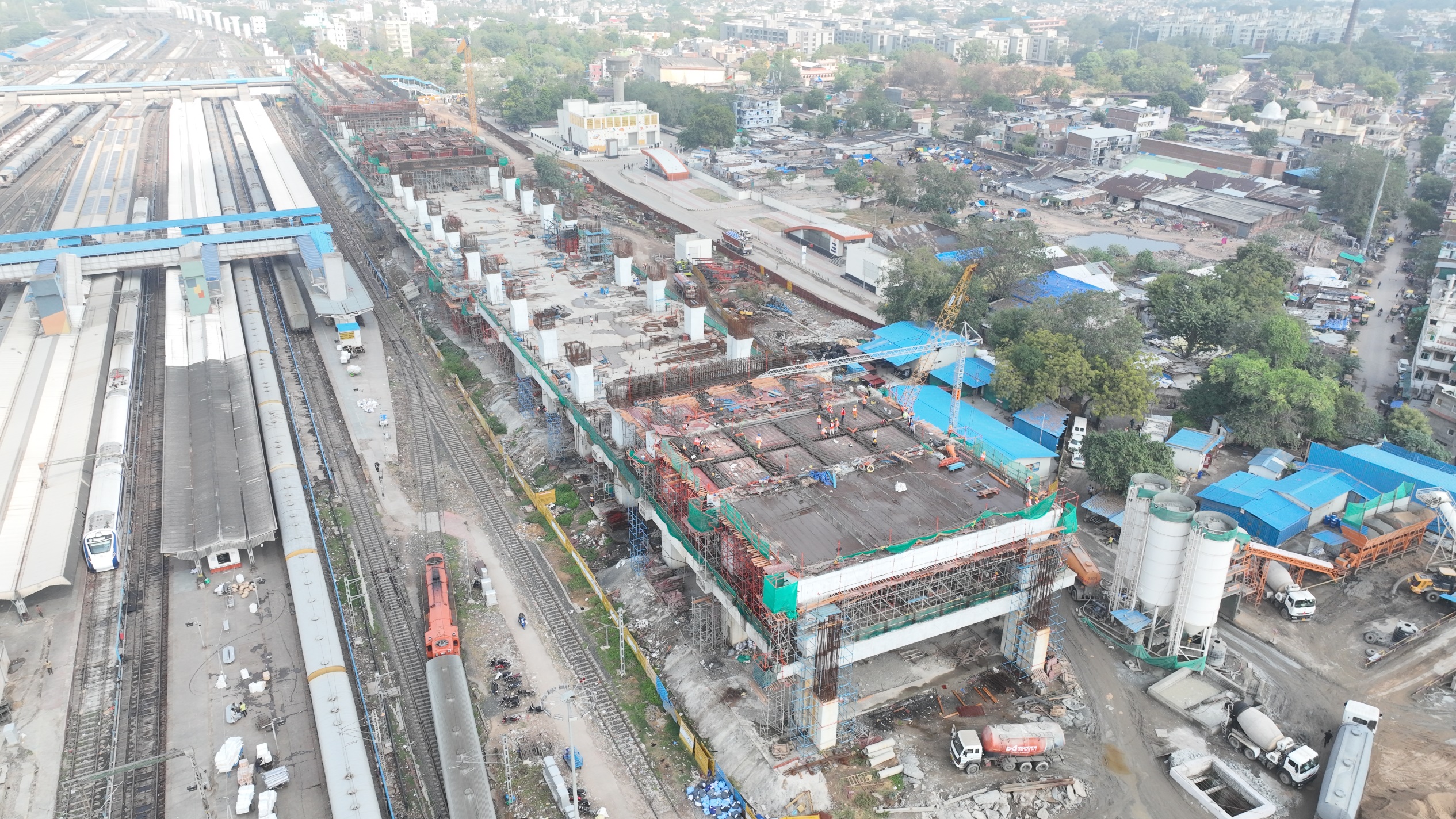 Work in Progress at Ahmedabad Bullet Train Station, December 2023